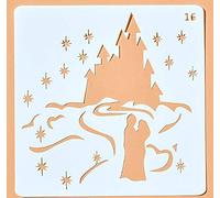 Boutique d'isacrea Pochoir Plastique 13 * 13cm : Chateau de Princesse