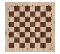 Boutique Echecs + Échiquier Souple Taille 5 néoprène Tapis de Souris - Luxe - lettré et chiffré - Case 50mm (Bois Clair)