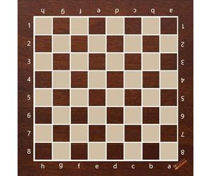 Boutique Echecs + Échiquier Souple Taille 5 néoprène Tapis de Souris - Luxe - lettré et chiffré - Case 50mm (Bois foncé)