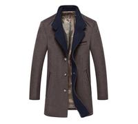 Boutique Hugo-Mode Caban Mi-Longue Manteau en Laine Homme Simple Boutonnage Pardessus Vêtements Homme de Automne XL