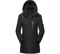 Boutique Hugo-Softshell Parka de Ski Sport Femme 3 en 1 Chaud Imperméable Vent Randonnée avec Doublure - Noir L