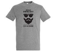 Boutique KKO T-Shirt revendicatif Désolé d'être Sexy, Gris Chiné, X-L
