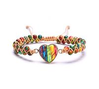 Boutique SS Bracelet en pierre précieuse naturelle de guérison des 7 chakras, méditation, énergie, protection spirituelle, santé mentale, équilibre 1 brin, fait à la main, 15,2 cm, jaspe, 6 7 inch