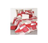 Boutis et taies d'oreiller - Le Grenier-Alpin - Arkansas Rouge - 220 x 240 cm - Motif patchwork - 100% polyester