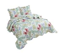 Boutis Patchwork Coloré Myriade - 230x250 cm - Boutis 2 places avec 2 taies 65x65cm - Couvre-lit Matelassé - Autrefois