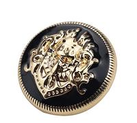 Bouton, 10 pièces boutons en métal de style britannique veste de manteau boutons en métal plaqué for fournitures de couture-noir, 10 mm (Color : Gold Black, Size : 28mm)