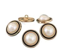 Bouton, 10 pièces vêtements bouton de perle de luxe accessoires de matériel de couture boutons de mode for embellissements de manteau-or noir, 20 mm (Color : Black Gold, Size : 20mm)