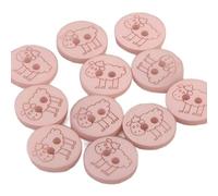 Bouton 2 trous mouton 15mm Rose Layette