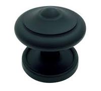 Bouton 47 BOUVET fixe sur rosace pleine - Fer cémenté noir - 8127