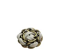 Bouton 6 pcs Bouton de Couture Métal et Cuir for Jupe Vêtements Manteau Accessoire Fait Main DIY Décoration Blanc Noir(White,25mm)