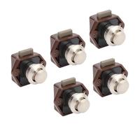 Bouton à bouton-bouton Latch 5 pack, verrouillage de porte de l'armoire RV pour camping-cars avec bouton de tiroir ns clé et construction en alliage de zinc perle (Nickel de perle brun)