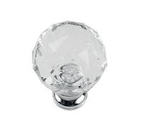 Bouton à facettes de diamètre 28mm acrilyque transparent/chromé - CADAP - 00610/4S