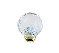 Bouton à facettes en acrylique transparent 610 - diamètre 28 mm - laiton CADAP