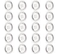 Bouton à quatre trous avec bords fins pour la couture de, Silver | Matériaux en alliage robustes pour les accessoires vestimentaires et la fabrication de vêtements, idéaux pour les