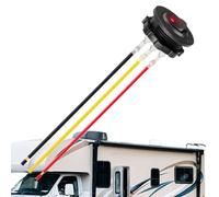 Bouton À Rond - Interrupteur À À 3 Broches | Câble Pré-câblé Pour Trou De Perçage De 1 Pouce Avec Lumière LED Rouge, Éclairée 12 V Pour Camping-car, Camion, Marine Et Véhicule,