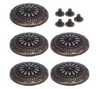 Bouton à Visser Vintage 30mm Rond Antique Bronze Noir Turquoise Conchos Rivets pour Cuir Artisanat Ceintures Sacs Vestes Alliage de Zinc 5 Ensembles