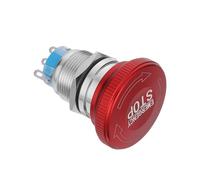 Bouton Arrêt D'urgence Métallique 19mm Ip65 Étanche Tête Champignon | Interrupteur à Verrouillage, Montage Panneau, Réarmement par Rotation, pour Machines Cnc et Ateliers