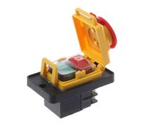 Bouton arrêt urgence : commutateur électromagnétique pour machine de découpe. Libération tension-sécurité salle d’outils