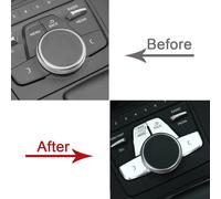Bouton Autocollant Auto Compatible Avec Pour A4 B9 2017 2018 2019 Autocollant De Panneau De Commande Multimédia De Voiture Garniture De Couverture Intérieure Accessoires Intérieurs Automobiles