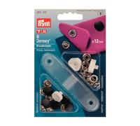 Prym Non-Sew Press Fasteners Jersey Brass Smooth Cap Black 12 mm