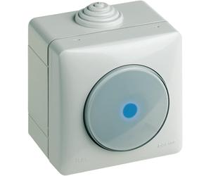 Bouton Axial Murale Rétroéclairé 10A 250Vac Bticino Idrobox 26005