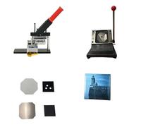 bouton badge Maker Kit de machine à fabriquer des aimants de réfrigérateur carrés Une machine + cutter + ensemble de matériaux 100 pièces DIY Badge