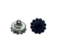 Bouton bijou point lumière strass verre métal argent cm 1