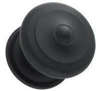 Bouton Boule de porte d'entrée rustique noir mat Noir G