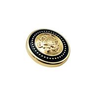 Bouton Bouton rond en métal tendance for costume, coupe-vent, manteau, embellissements vêtements, 20 mm(Black gold,20mm-10pcs)