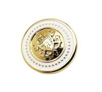 Bouton Bouton rond en métal tendance for costume, coupe-vent, manteau, embellissements vêtements, 20 mm(White gold,15mm-10pcs)
