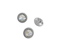 Bouton Bouton rond en strass 12,5/15/18/21 mm, décoration de mode, bijoux, boutons métal doré for vêtements, accessoires couture, bricolage(Clear silver,18mm 6pcs)