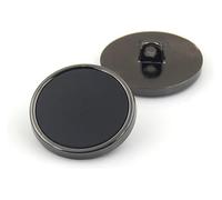 bouton. Boutons de couture décoratifs, épingles à boutons, jeans, pantalon, serre-taille, rallonge, surface plate noire avec bord doré, bouton en métal for blazer, costumes, manteaux(Grey+black,20mm)