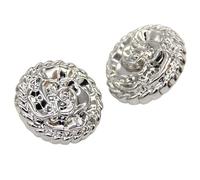 Bouton Boutons en métal doré forme de rose rétro 15/18/20/23 mm for couture, travaux d'aiguille, manteau, blazer, robe, tricot, décorations faites à la main(White,15mm 6pcs)