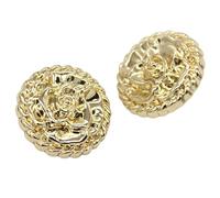 Bouton Boutons en métal doré forme de rose rétro 15/18/20/23 mm for couture, travaux d'aiguille, manteau, blazer, robe, tricot, décorations faites à la main(Gold,18mm 6pcs)