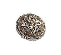 Bouton Boutons ronds décoratifs en métal jaune for femme, vintage, tricot, costume, manteau, DIY, 6 pièces(5-226-1,18MM)