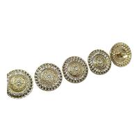 Bouton Boutons ronds en métal vintage 17,5/20/23 mm for travaux manuels, couture, bricolage(D2883 gold,23mm 6pcs)