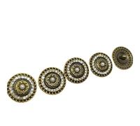 Bouton Boutons ronds vintage en métal et strass for vêtements, for loisirs créatifs, couture, bricolage(Color 4,17.5mm 6pcs)