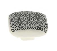 Bouton carré en céramique - 40 mm x 40 mm - rosace - noir CADAP