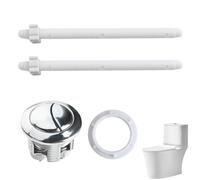 Bouton Chasse D'eau Wc, Bouton Poussoir Chasse D'eau Toilet Boutons De Chasse D'eau De Remplacement Double Ligne Circulaire Boîte De Toilette Bouton Argent Toilette Bouton Universel Accessoire