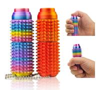 Bouton clic, toupie, jouet anti-douleur, design 3 en 1 de Little Ouchies Fidget, mini jouet pour adultes, porte-clés à picots pour soulager l'anxiété