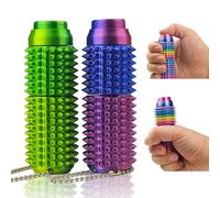 Bouton clic, toupie, jouet anti-douleur, design 3 en 1 de Little Ouchies Fidget, mini jouet pour adultes, porte-clés à picots pour soulager l'anxiété