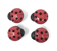 Bouton Coccinelles à Queue 15mm Rouge et Noir : Lot de 10
