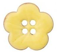 Bouton Coco laqué 4 trous Fleur 18mm - Prym(...) - Jaune Jaune G