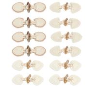 Bouton Corne Duffle Coat,Osuter 12 Stück Enfants Cuir Bouton de Couture pour Enfants Craft Veste Manteau Bricolage Artisana (Blanc)