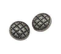 Bouton Couture Boutons métalliques dorés à grille ronde, 6 pièces, 15/18/20/23mm, for vêtements, manteau Vintage, veste de costume, artisanat, accessoires de couture(Black,20mm 6pcs)