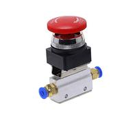 Bouton d' arrêt de l' arrêt d' urgence 1 pièce Bouchon de champignon rouge 1 pièce Verrouillage 3 positionnelle à 3 voies Valve mécanique pneumatique à air MOV- 3 1/8" Fil DUO ER (Couleur : 12mm)