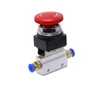 Bouton d' arrêt de l' arrêt d' urgence 1 pièce Bouchon de champignon rouge 1 pièce Verrouillage 3 positionnelle à 3 voies Valve mécanique pneumatique à air MOV- 3 1/8" Fil DUO ER (Couleur : 6mm)