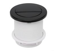 Bouton d'activation de chasse d'eau double finition chromée pour réservoirs dissimulés nécessitant une installation pneumatique double tuyau (noir)