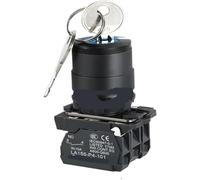 Bouton d'alimentation d'arrêt d'urgence 1 pièce, bouton de sélection de clé, réinitialisation momentanée de verrouillage, bouton poussoir 10A for le contrôle(1NO 3 Position Self-lock)