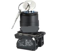 Bouton d'alimentation d'arrêt d'urgence 1 pièce, bouton de sélection de clé, réinitialisation momentanée de verrouillage, bouton poussoir 10A for le contrôle(2NO 2Position Self-reset)